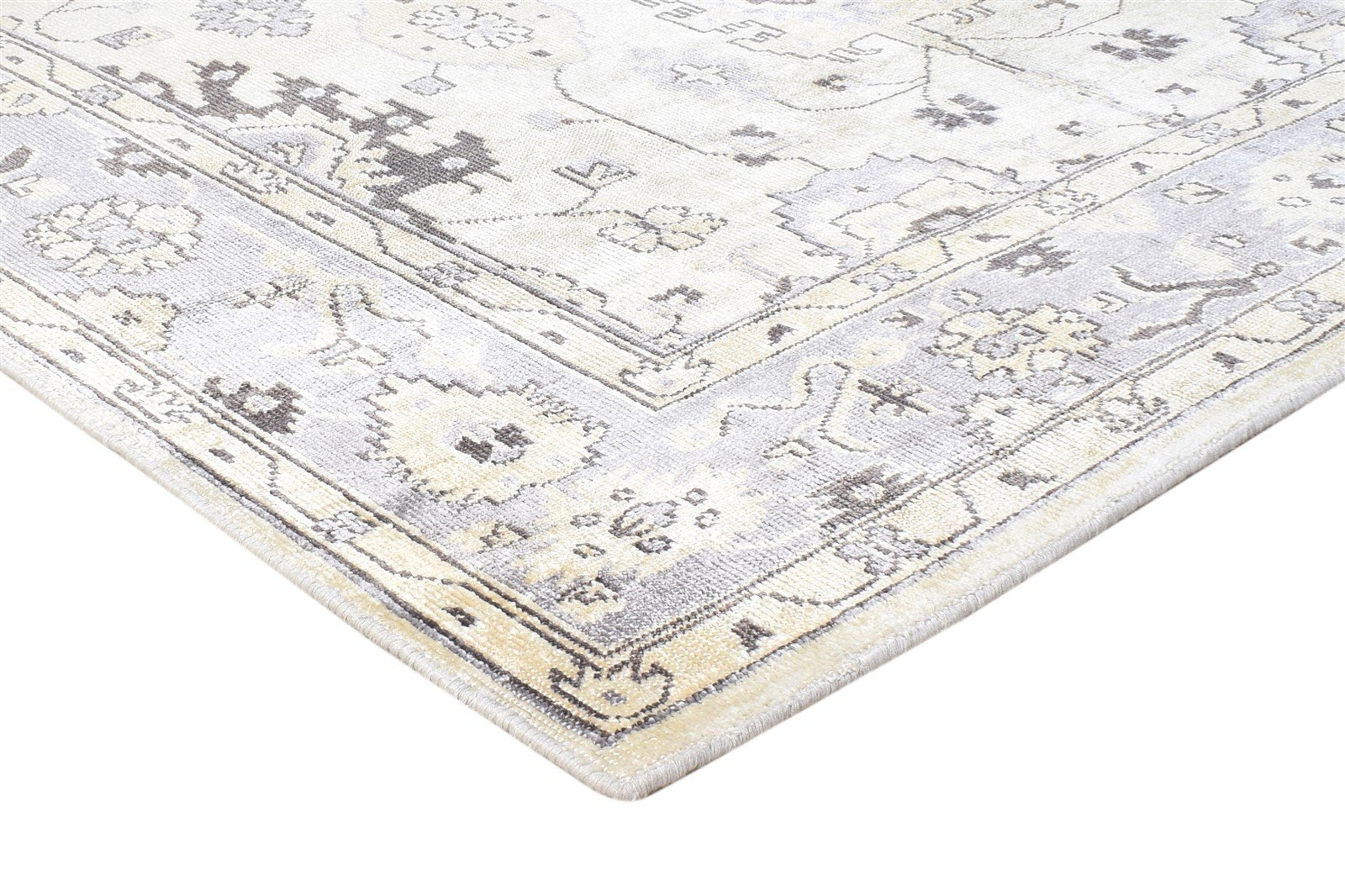 Ivory Silk Rug 6' X 8' Persian Hand Knotted Oushak Oriental Room Size Carpet 7864802476181