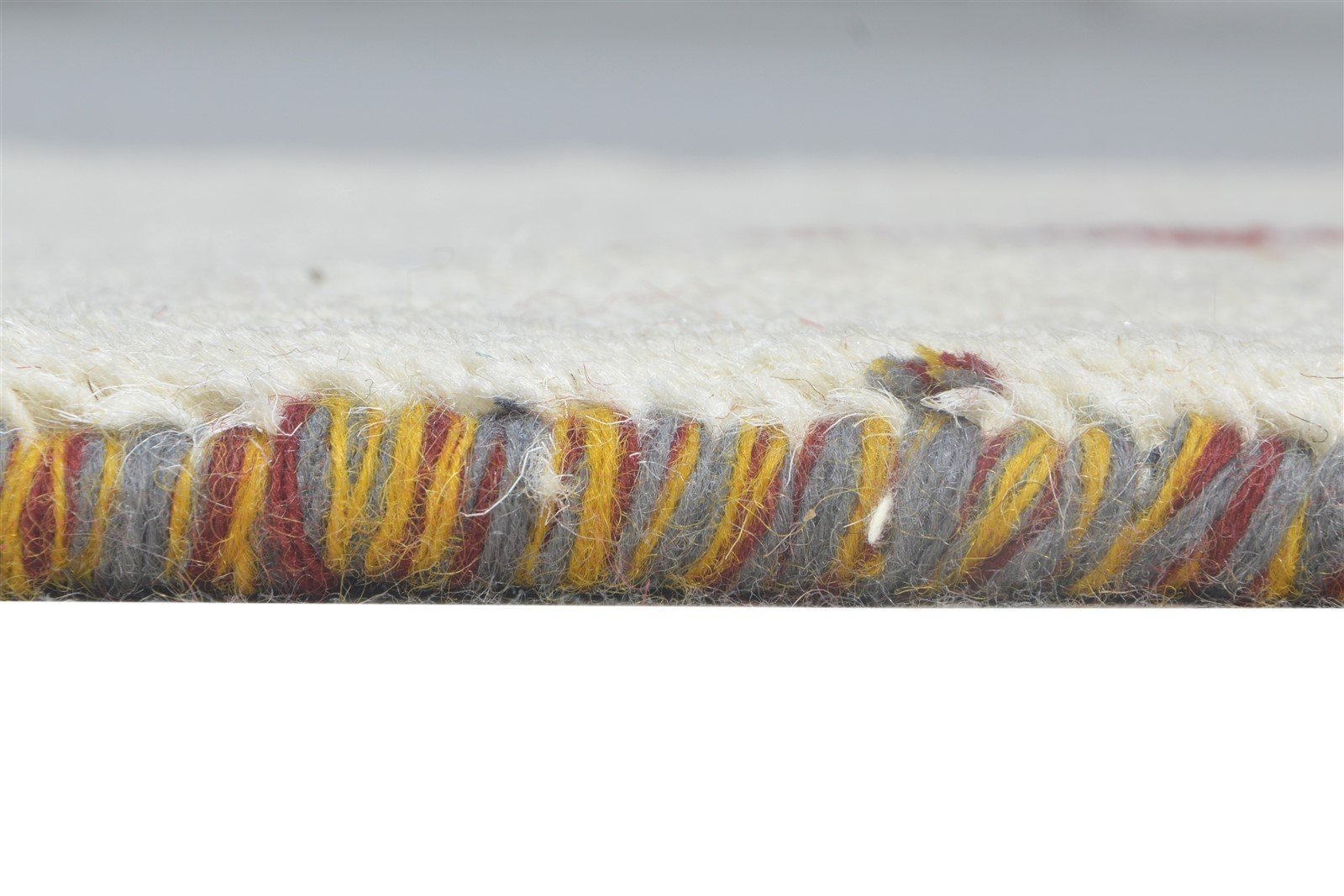 Ivory Wool Rug 1' X 2' Southwestern Hand Knotted American Tribal Small Carpet 7865060982933