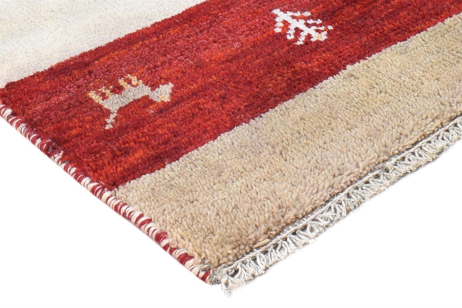 Ivory Wool Rug 2' X 3' Southwestern Hand Knotted American Tribal Small Carpet 7865061671061