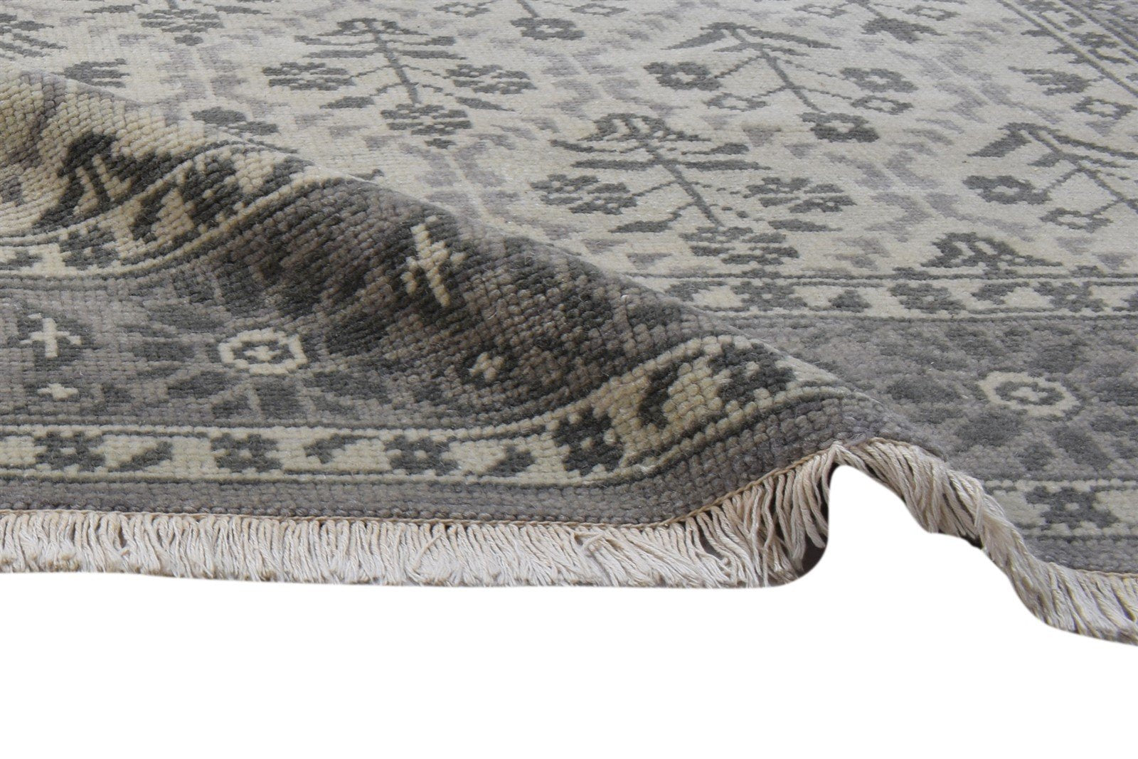Ivory Wool Rug 5' X 8' Persian Hand Knotted Kashan Oriental Room Size Carpet 7864088658069