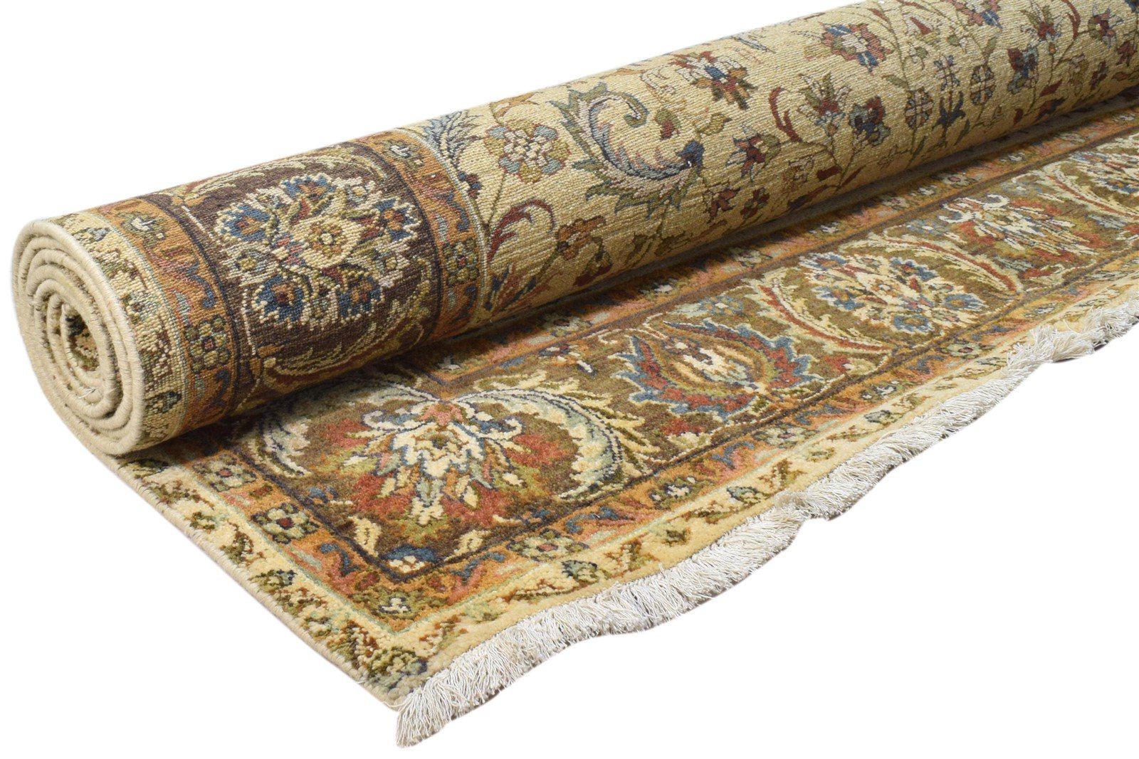 Ivory Wool Rug 6' X 9' Persian Hand Knotted Kashan Oriental Room Size Carpet 7860693893269