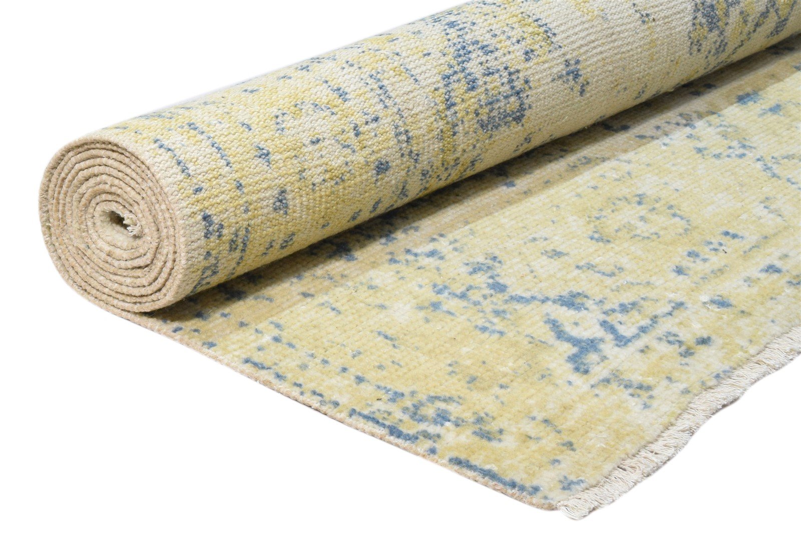 Ivory Wool Rug 6' X 9' Persian Hand Knotted Nain Distressed Room Size Carpet 7864082202773