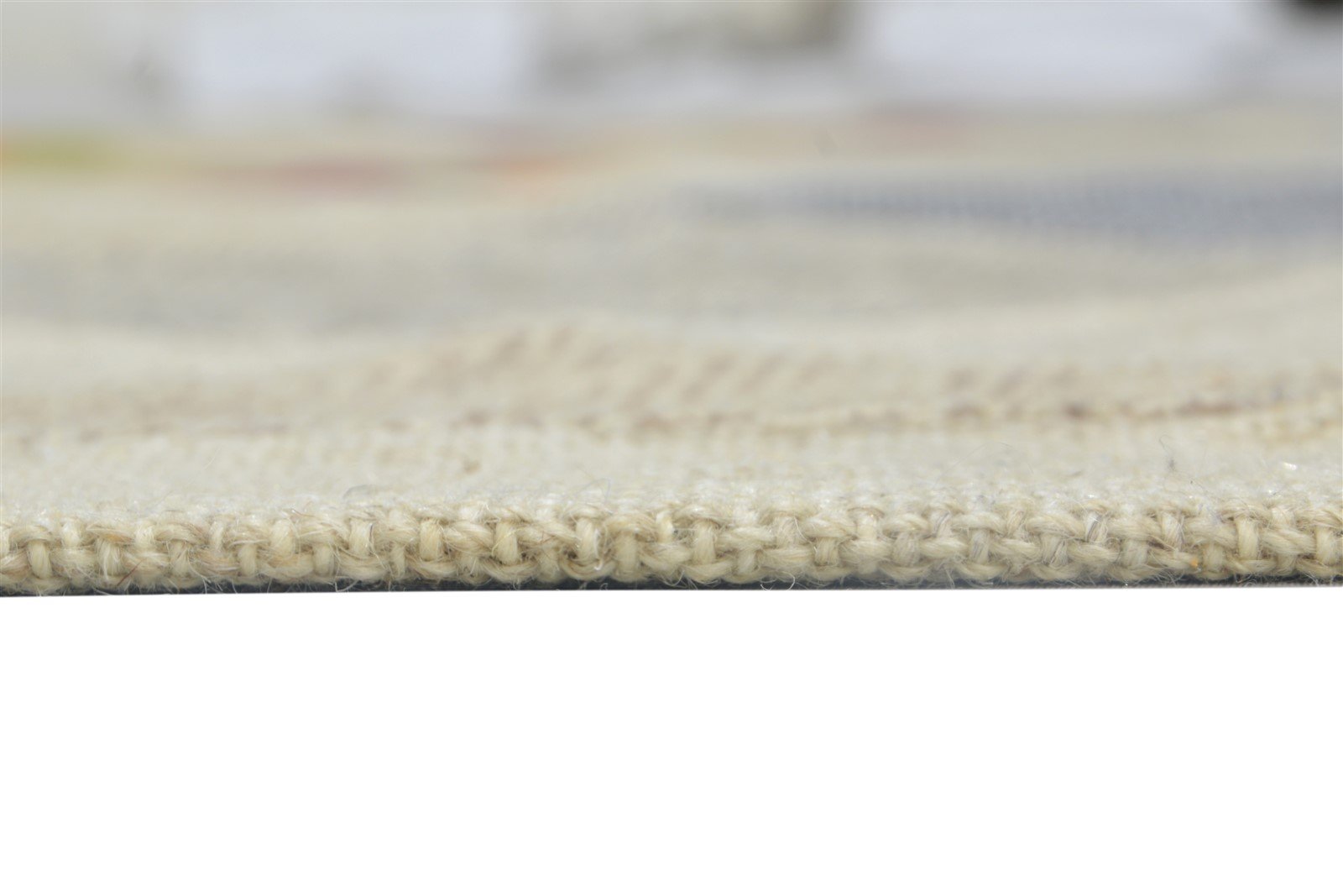 Ivory Wool Rug 7' X 10' Modern Hand Tufted Scandinavian Geometric Large Carpet 7864111104149