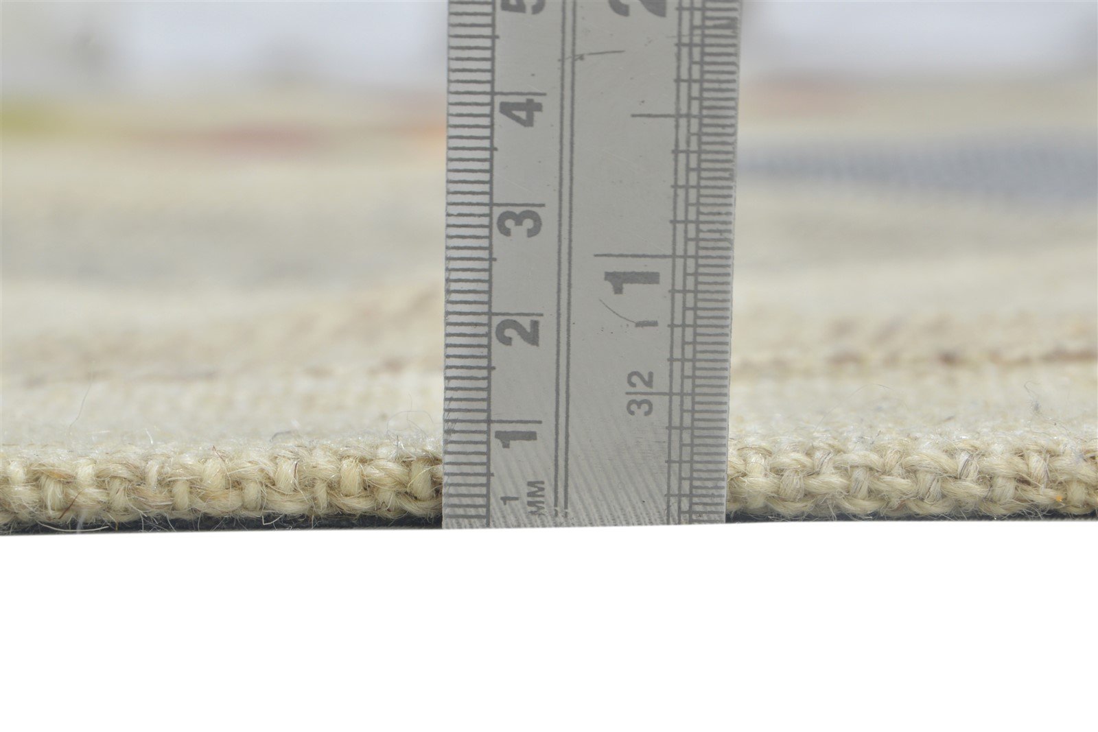 Ivory Wool Rug 7' X 10' Modern Hand Tufted Scandinavian Geometric Large Carpet 7864111104149