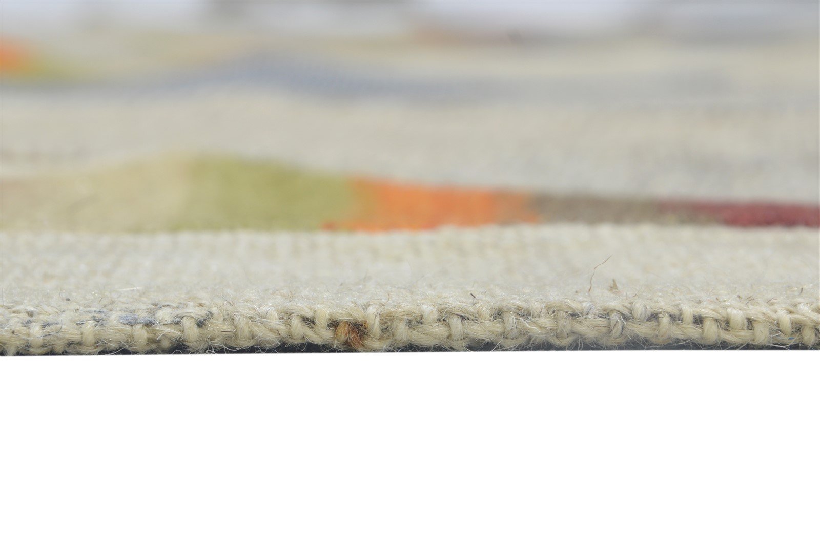 Ivory Wool Rug 8' X 10' Modern Hand Tufted Scandinavian Geometric Large Carpet 7864109465749