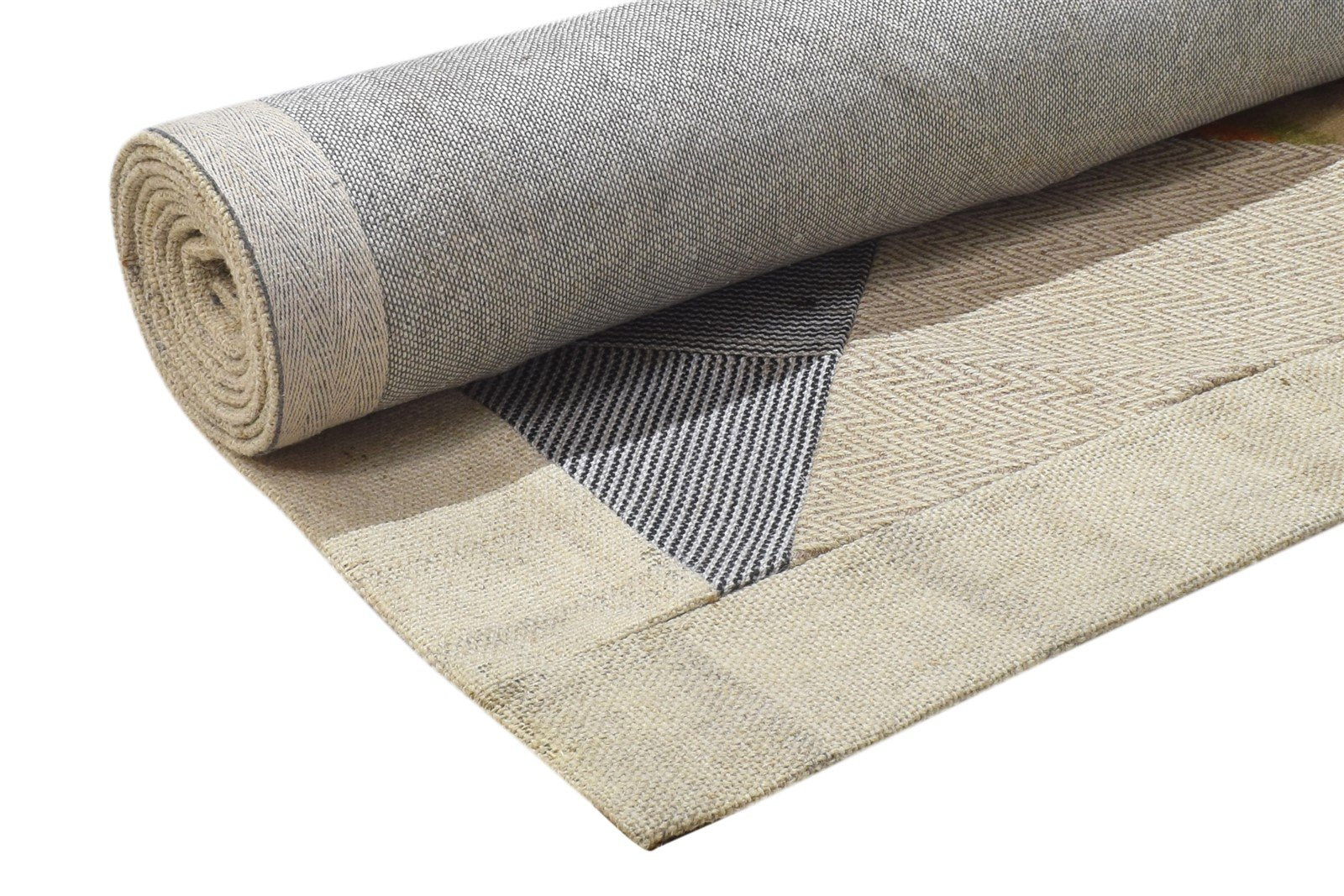 Ivory Wool Rug 8' X 10' Modern Hand Tufted Scandinavian Geometric Large Carpet 7864109465749