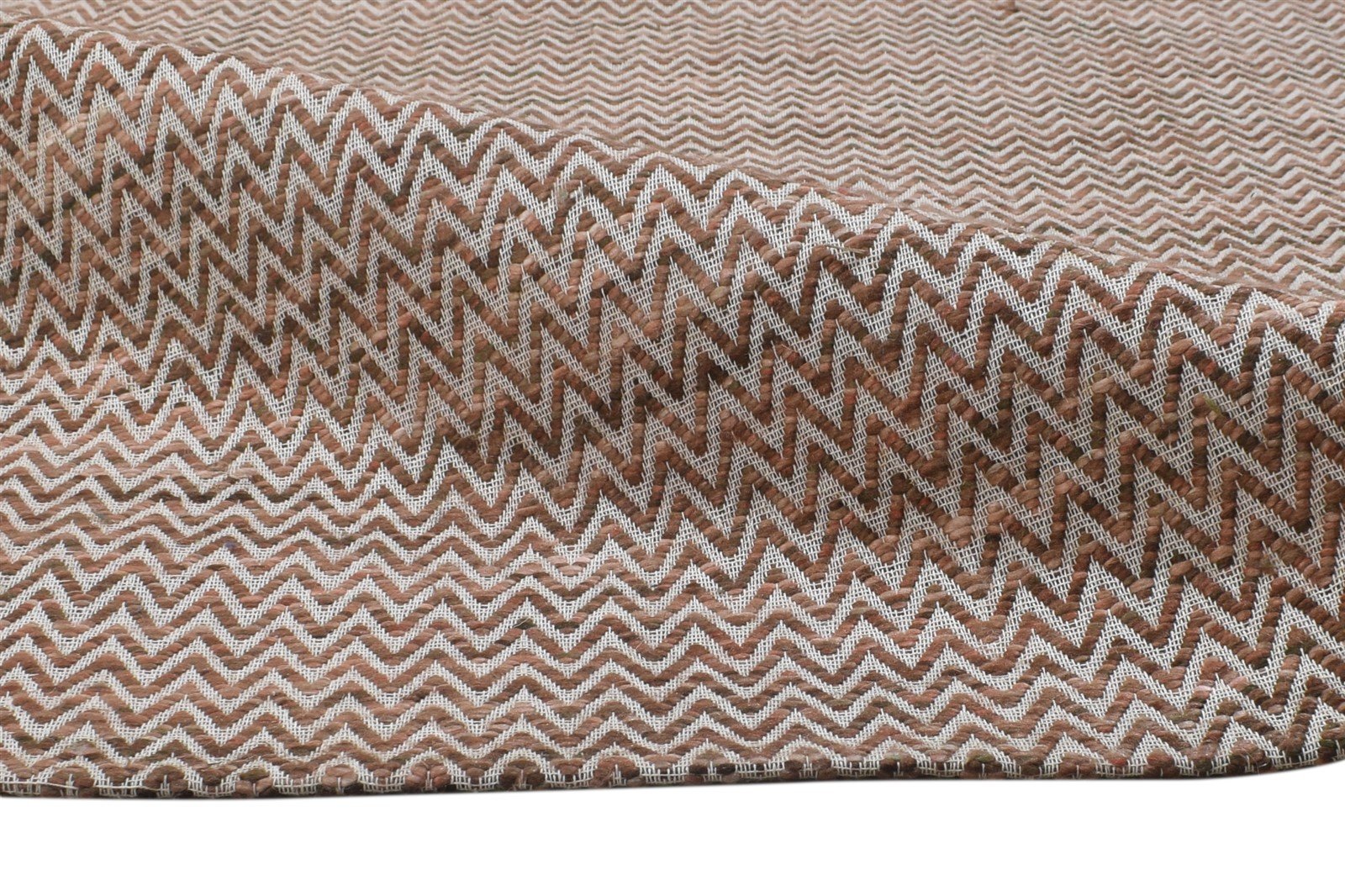 Jacquard Brown Rug 5X7 Modern Jacquard Loom Scandinavian Chevron Room Size 7864477941909