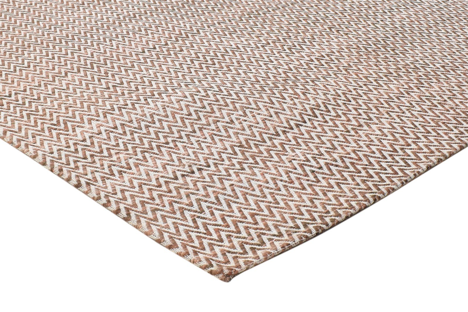 Jacquard Brown Rug 5X7 Modern Jacquard Loom Scandinavian Chevron Room Size 7864477941909