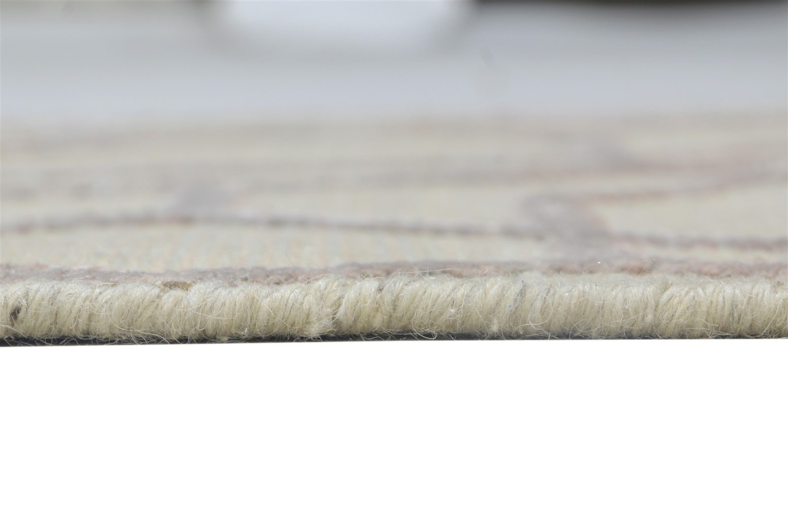 Jacquard Loom Beige Wool Silk Rug 2X3 Modern Scandinavian Geometric Small 7864148557973