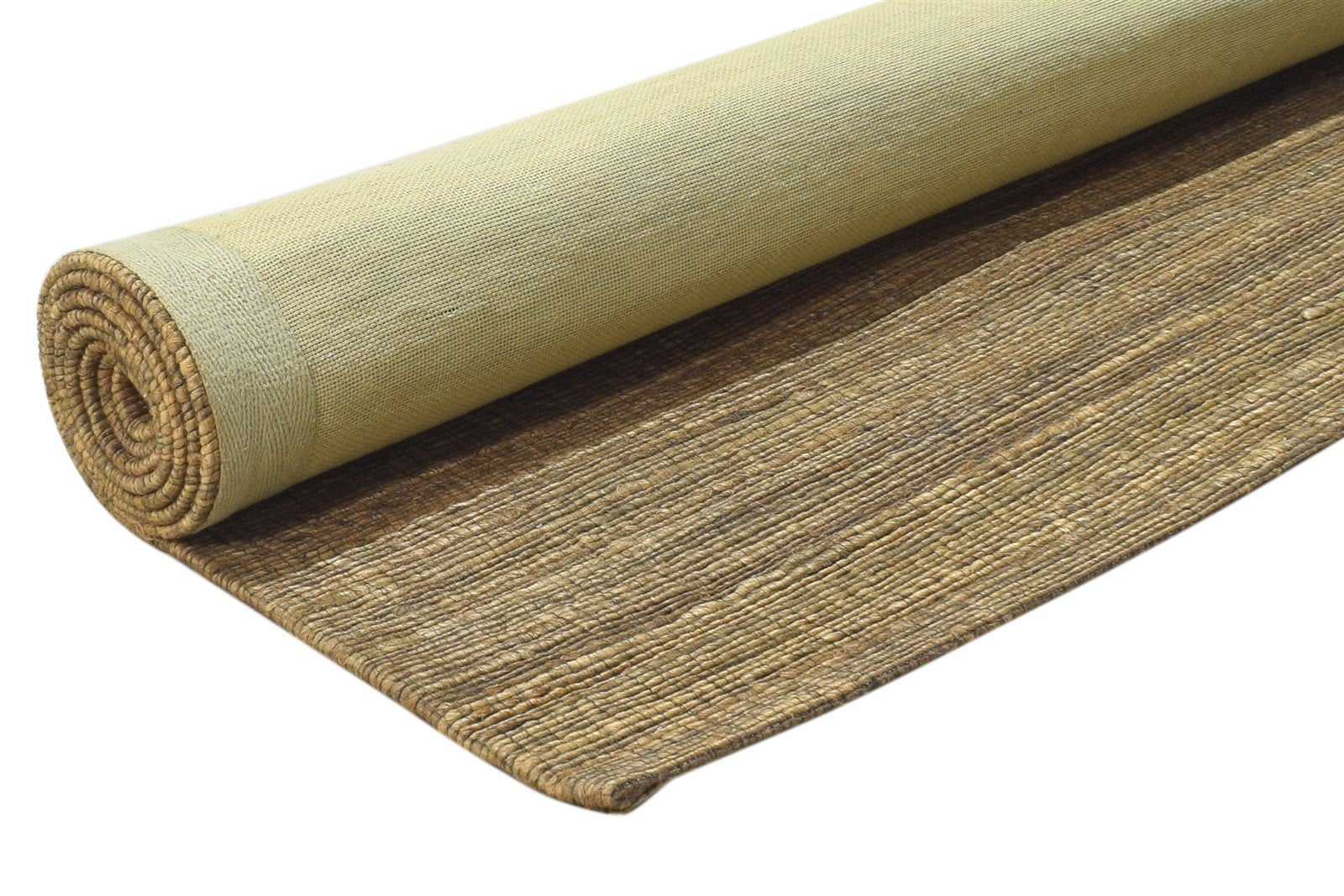 Jacquard Loom Brown Jute Rug 5' X 7' Modern Scandinavian Solid Room Size Carpet 7864479056021