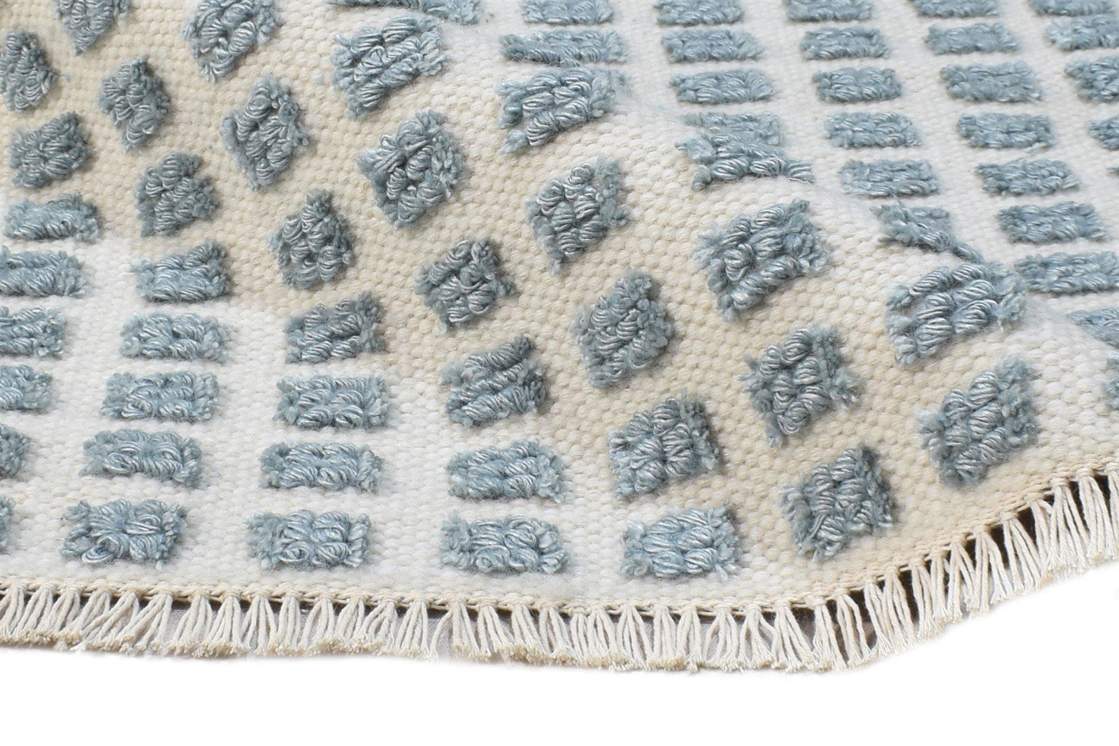 Jacquard Loom Cream New Zealand Wool Rug 2X3 Modern Scandinavian Abstract Small 7865104662677