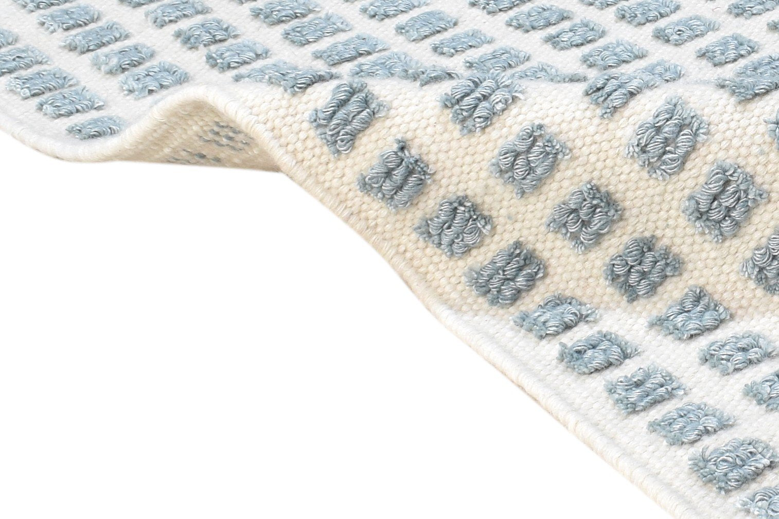 Jacquard Loom Cream New Zealand Wool Rug 2X3 Modern Scandinavian Abstract Small 7865104662677