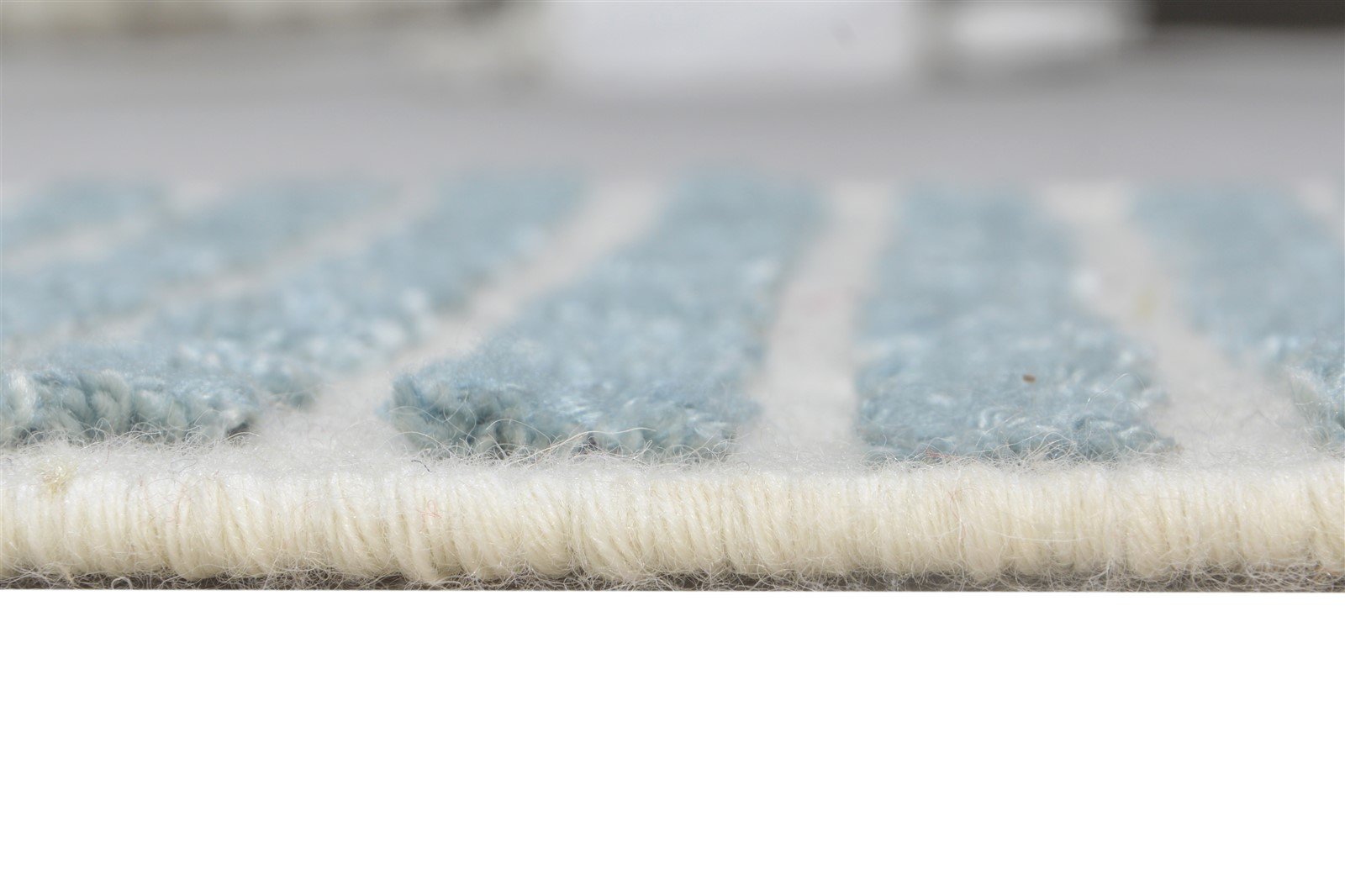 Jacquard Loom Cream New Zealand Wool Rug 2X3 Modern Scandinavian Abstract Small 7865104662677