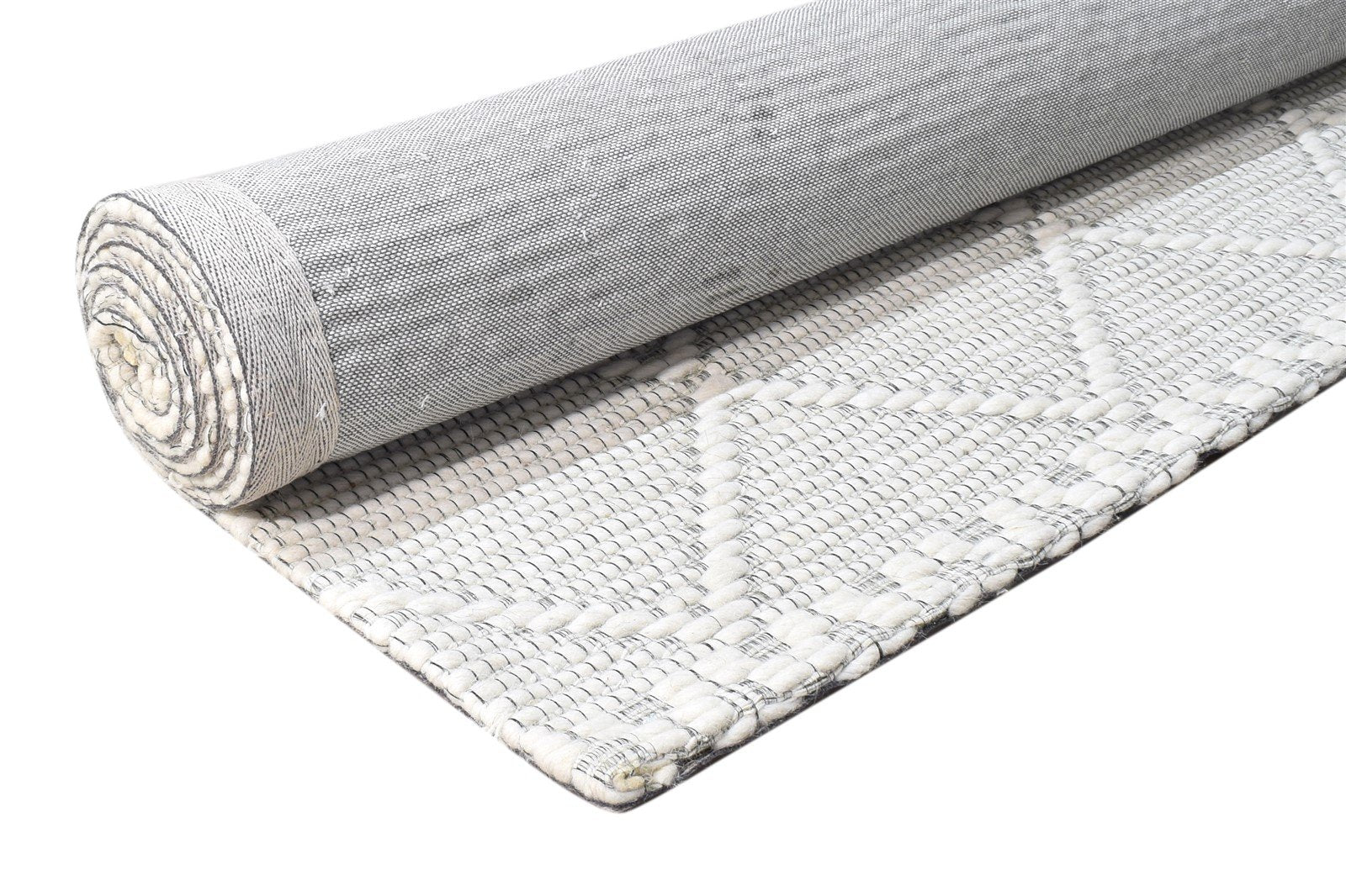 Jacquard Loom Cream Wool Rug 5' X 8' Modern Scandinavian Nordic Room Size Carpet 7864585814165