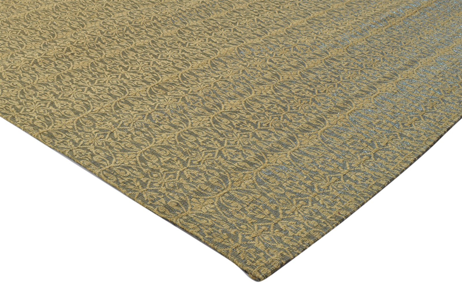 Jacquard Loom Gold Wool / Silk Rug 5X7 Modern French Trellis Room Size Carpet 7864177557653