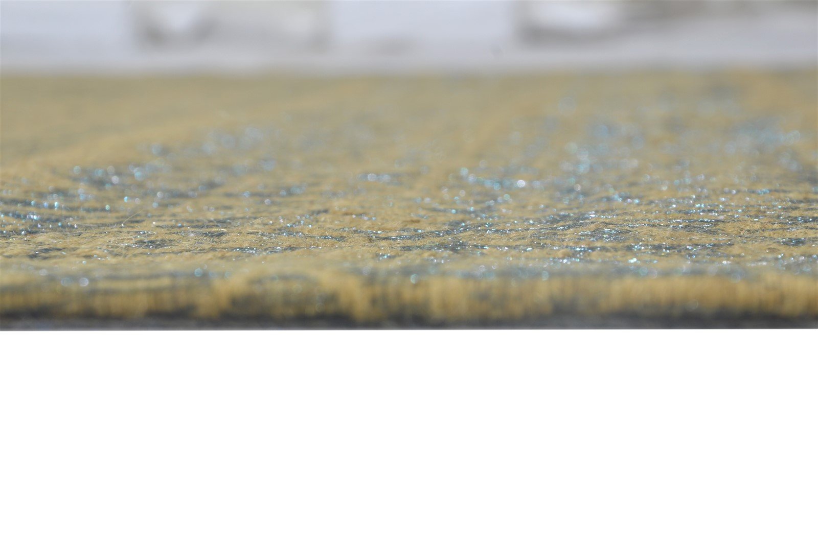 Jacquard Loom Gold Wool / Silk Rug 5X7 Modern French Trellis Room Size Carpet 7864177557653