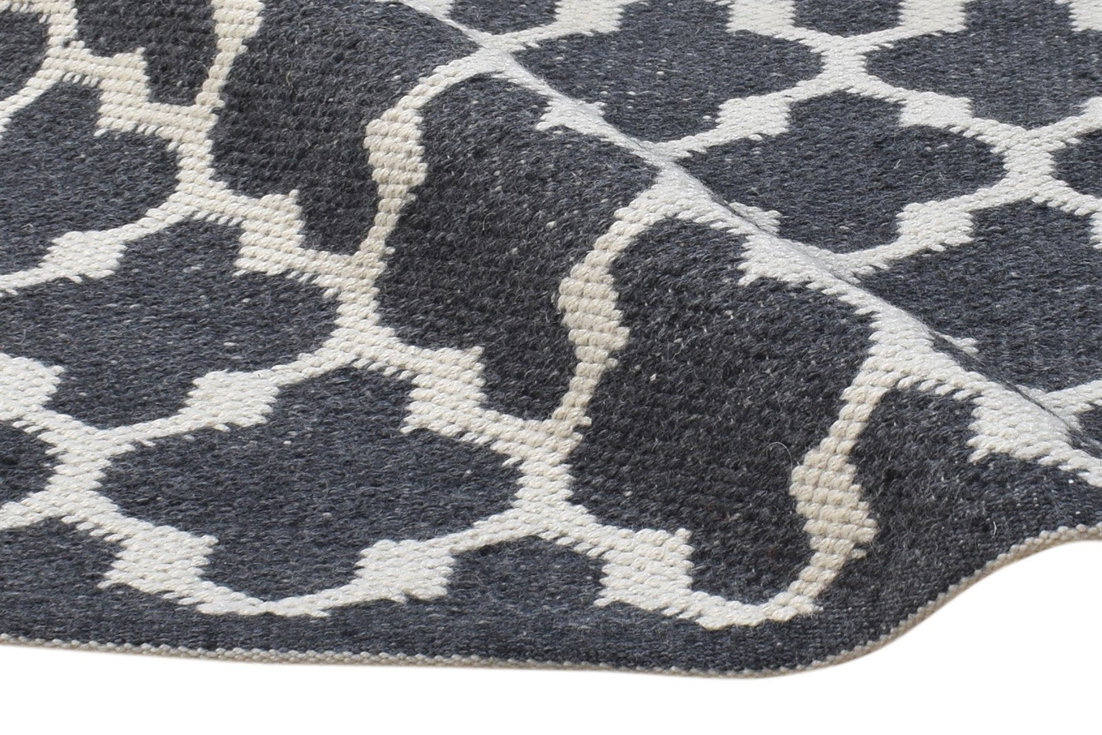 Jacquard Loom Grey Polypropylene Rug 2'6"x5 Modern Moroccan Trellis Small Carpet 7864985157781