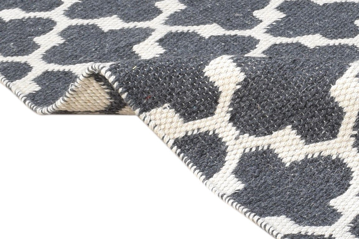 Jacquard Loom Grey Polypropylene Rug 2'6"x5 Modern Moroccan Trellis Small Carpet 7864985157781