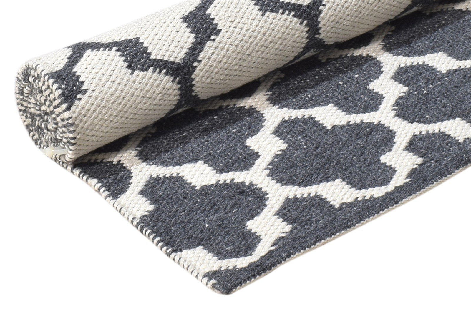 Jacquard Loom Grey Polypropylene Rug 2'6"x5 Modern Moroccan Trellis Small Carpet 7864985157781