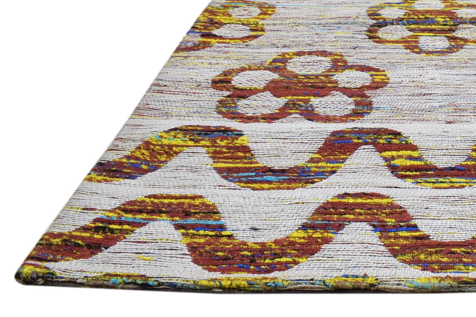 Jacquard Loom Grey Silk Rug 5' X 8' Modern Scandinavian Floral Room Size Carpet 7860700053653