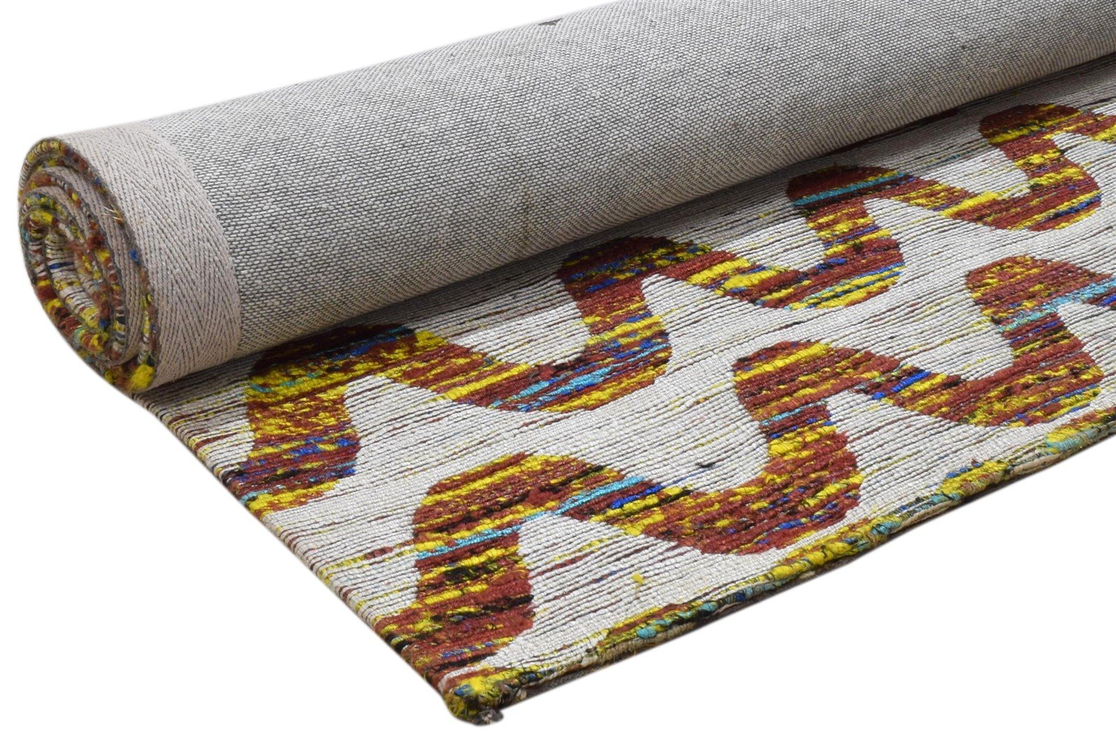 Jacquard Loom Grey Silk Rug 5' X 8' Modern Scandinavian Floral Room Size Carpet 7860700053653