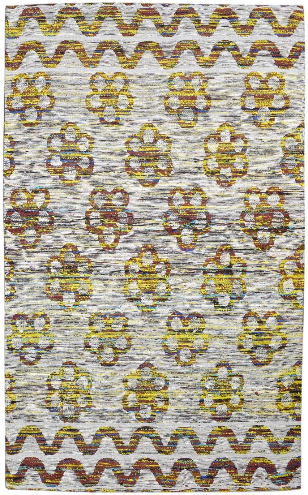 Jacquard Loom Grey Silk Rug 5' X 8' Modern Scandinavian Floral Room Size Carpet 7860700872853