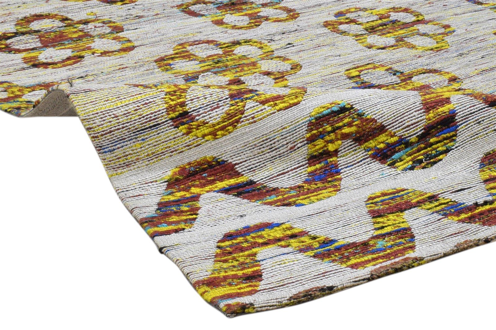 Jacquard Loom Grey Silk Rug 5' X 8' Modern Scandinavian Floral Room Size Carpet 7860700872853