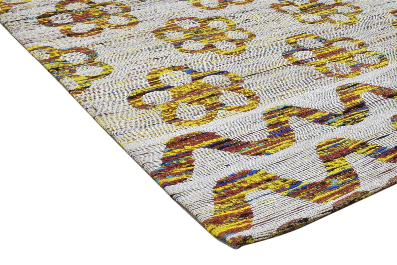 Jacquard Loom Grey Silk Rug 5' X 8' Modern Scandinavian Floral Room Size Carpet 7860700872853