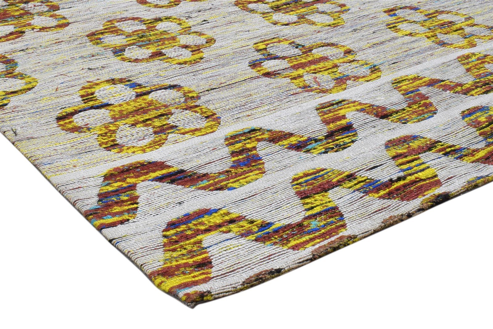 Jacquard Loom Grey Silk Rug 5' X 8' Modern Scandinavian Floral Room Size Carpet 7860700872853