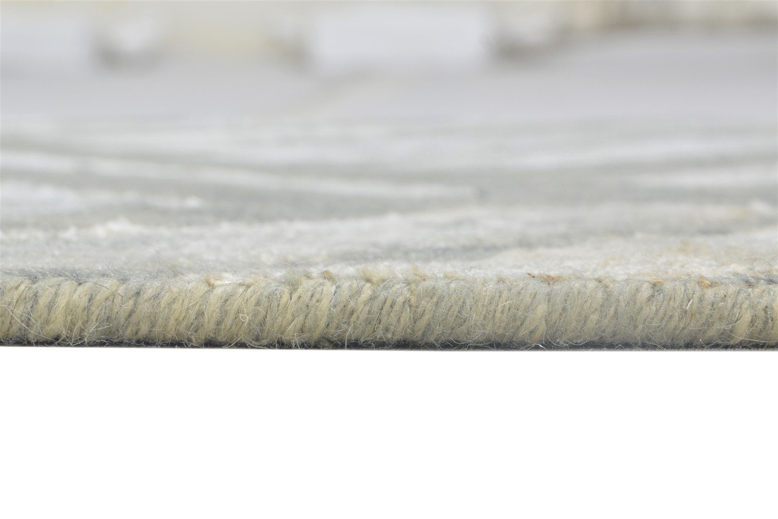 Jacquard Loom Grey Wool Silk Rug 2X7 Modern Scandinavian Geometric Small Runner 7864148000917