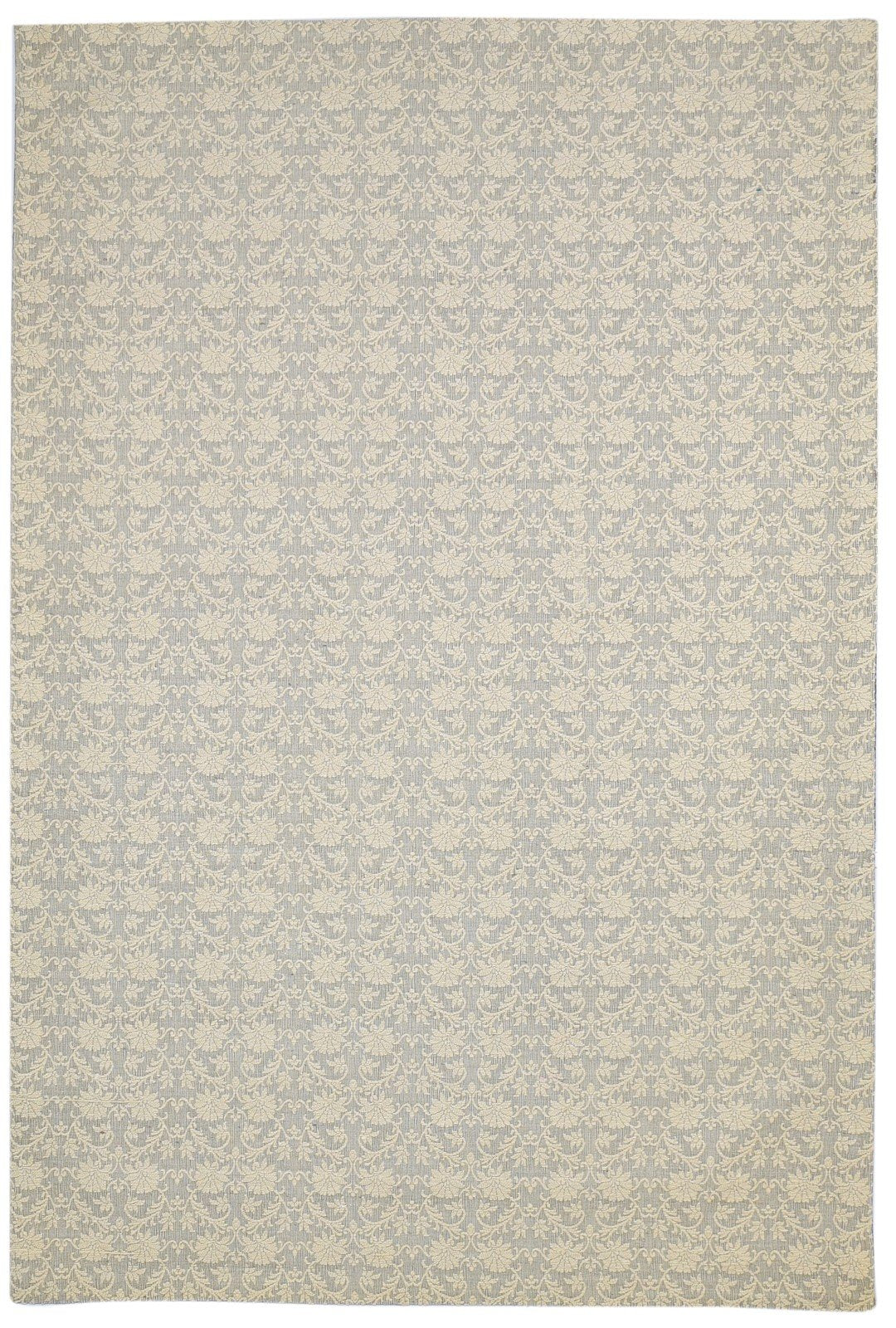Jacquard Loom Grey Wool / Silk Rug 5X7 Modern French Floral Room Size Carpet 7864178835605