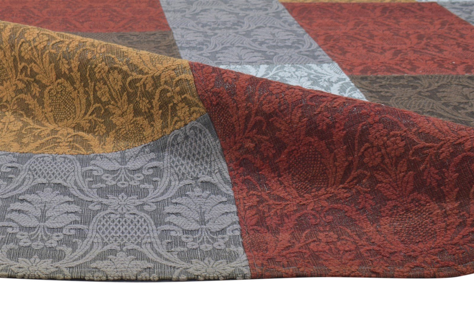 Jacquard Loom Multi Color Wool / Silk Rug 5X8 Modern Bohemian Damask Room Size 7864178180245