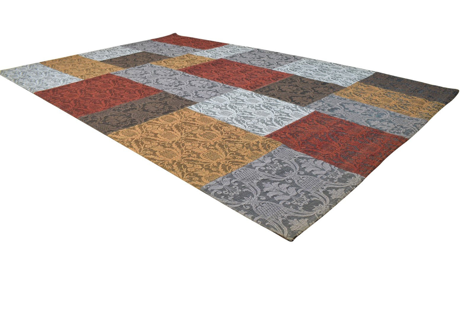 Jacquard Loom Multi Color Wool / Silk Rug 5X8 Modern Bohemian Damask Room Size 7864178180245