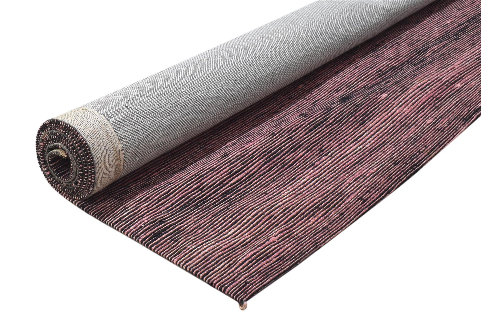 Grete Jacquard Loom Pink Wool / Silk Rug 5X7 Modern Bohemian Solid 7864177426581