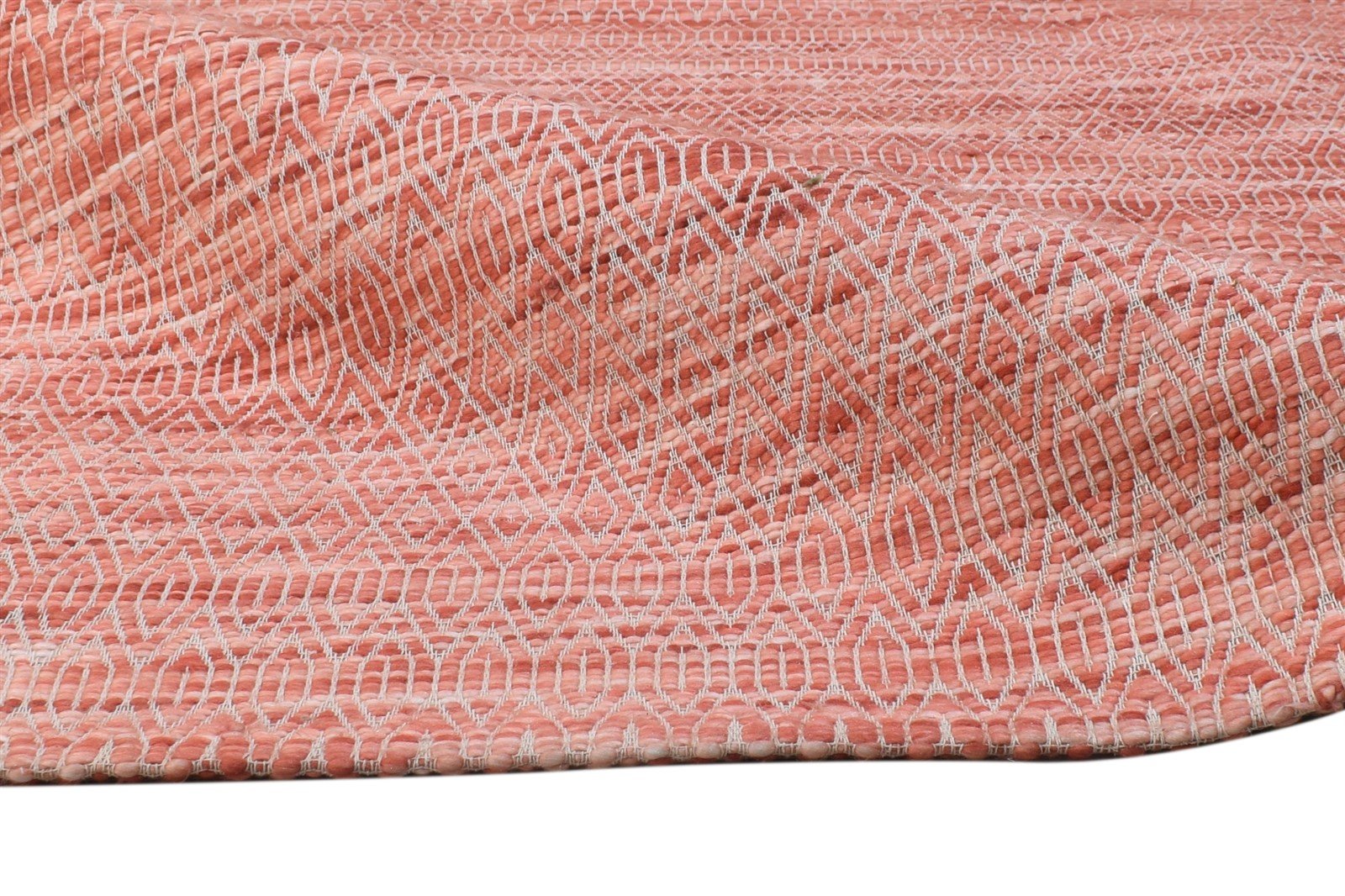 Elfreda Jacquard Loom Red Wool Rug 5' X 7' Modern Bohemian Solid 7864465916053
