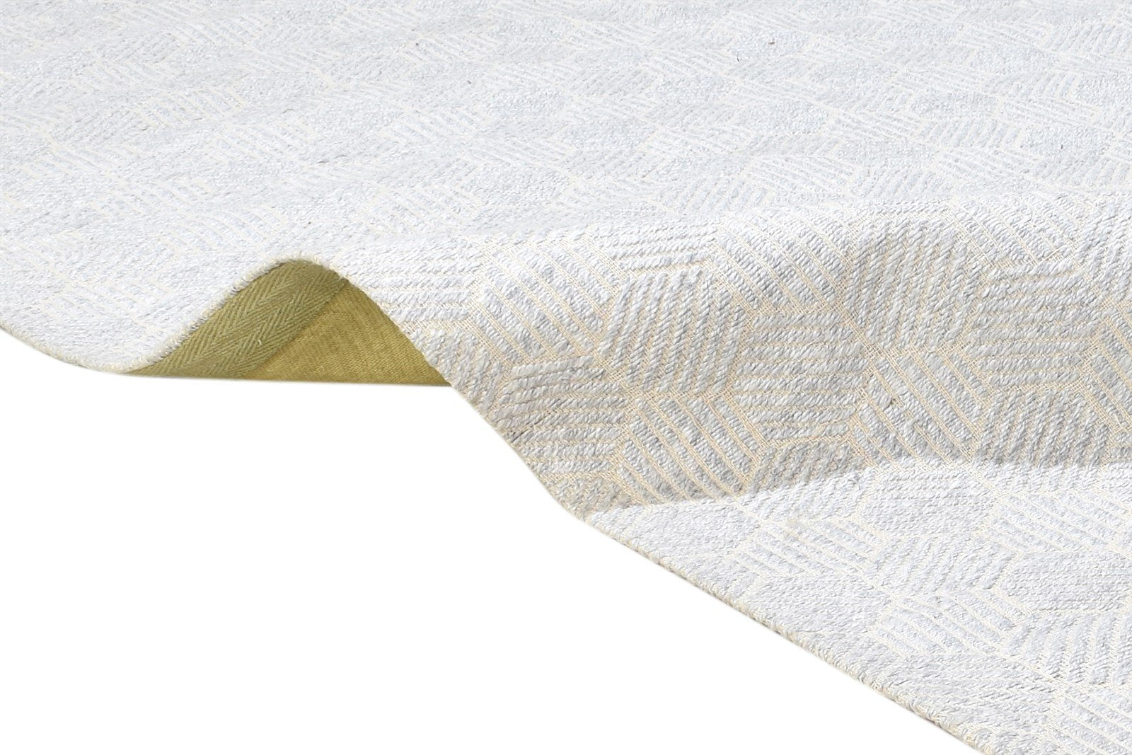 Jacquard Loom Silver Silk Rug 5X7 Modern Scandinavian Geometric Room Size Carpet 7864472043669