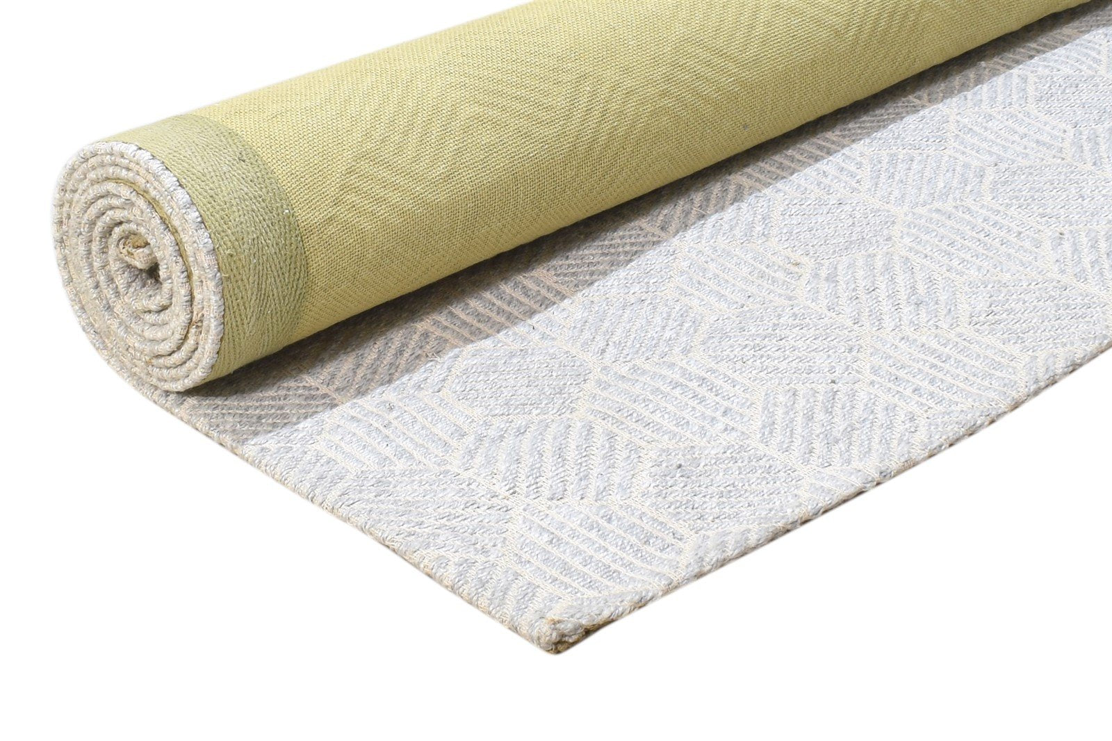 Jacquard Loom Silver Silk Rug 5X7 Modern Scandinavian Geometric Room Size Carpet 7864472043669
