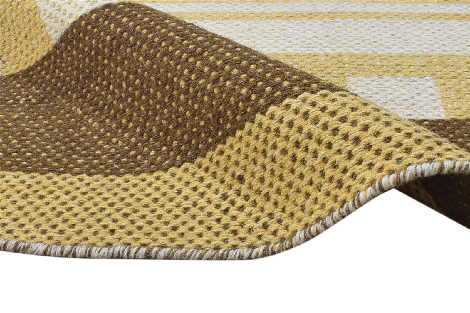 Jillana Wool Gold Rug 5X6 Southwestern Jacquard Loom American Tribal   7865004982421