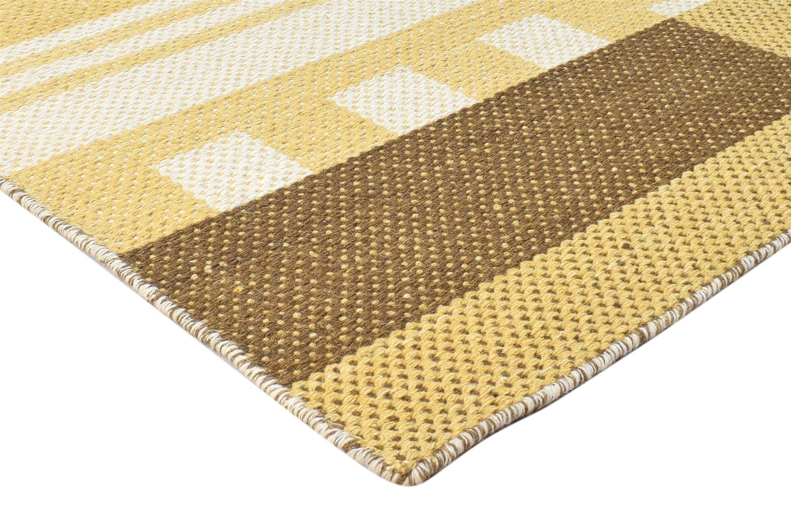 Jillana Wool Gold Rug 5X6 Southwestern Jacquard Loom American Tribal   7865004982421