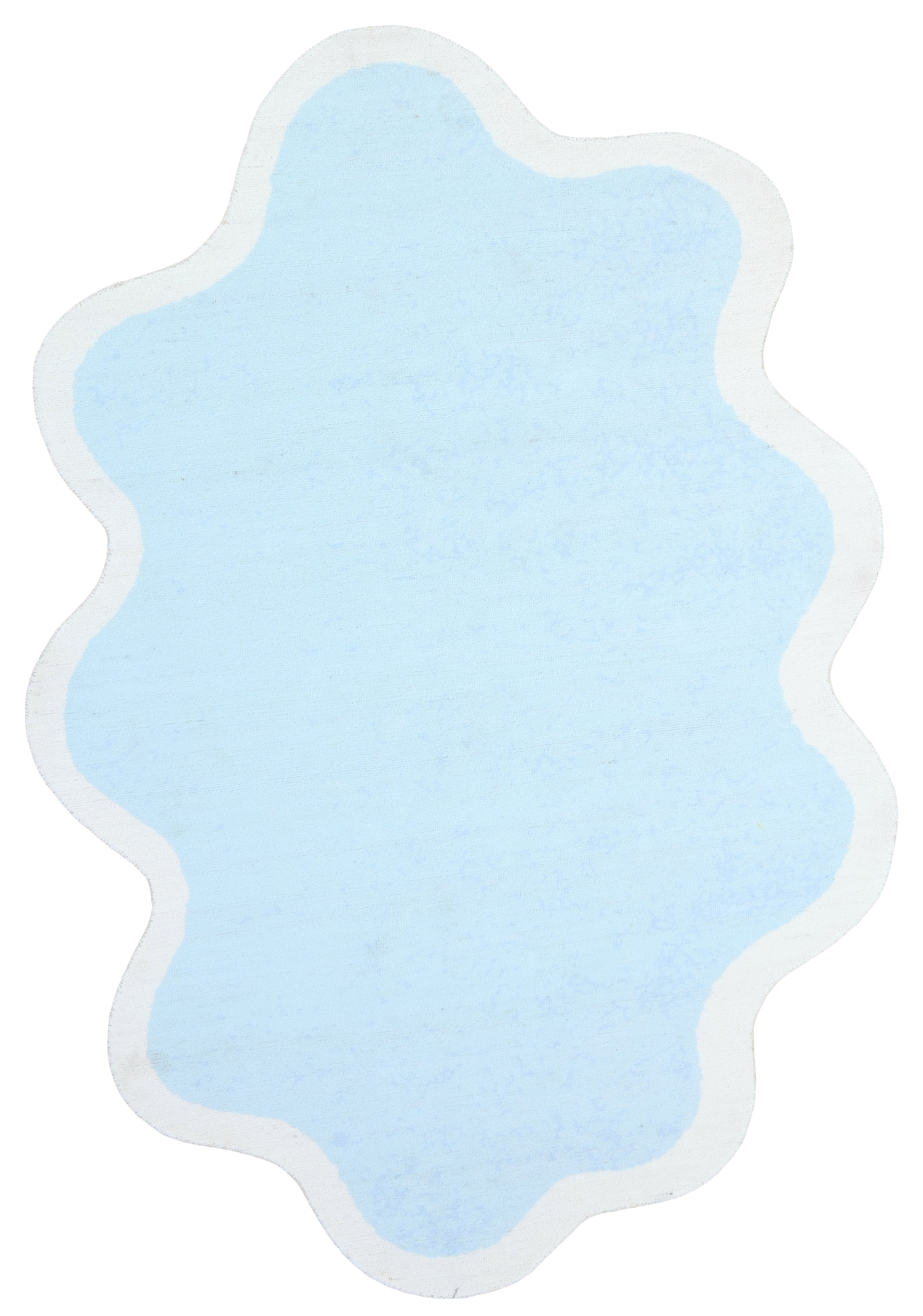 Joie Cloud Shape Handmade Sky Blue Kids Area Rug | Playroom Soft Nursery Rug 9081804914837