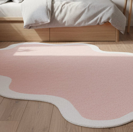 Joie Cloud Wavy Handmade Pink Kid's Area Rug - Modern Abstract Soft Nursery Blob Rug 9081808978069