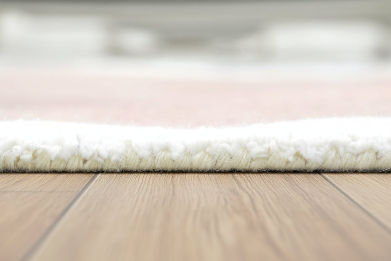 Joie Cloud Wavy Handmade Pink Kid's Area Rug - Modern Abstract Soft Nursery Blob Rug 9081808978069