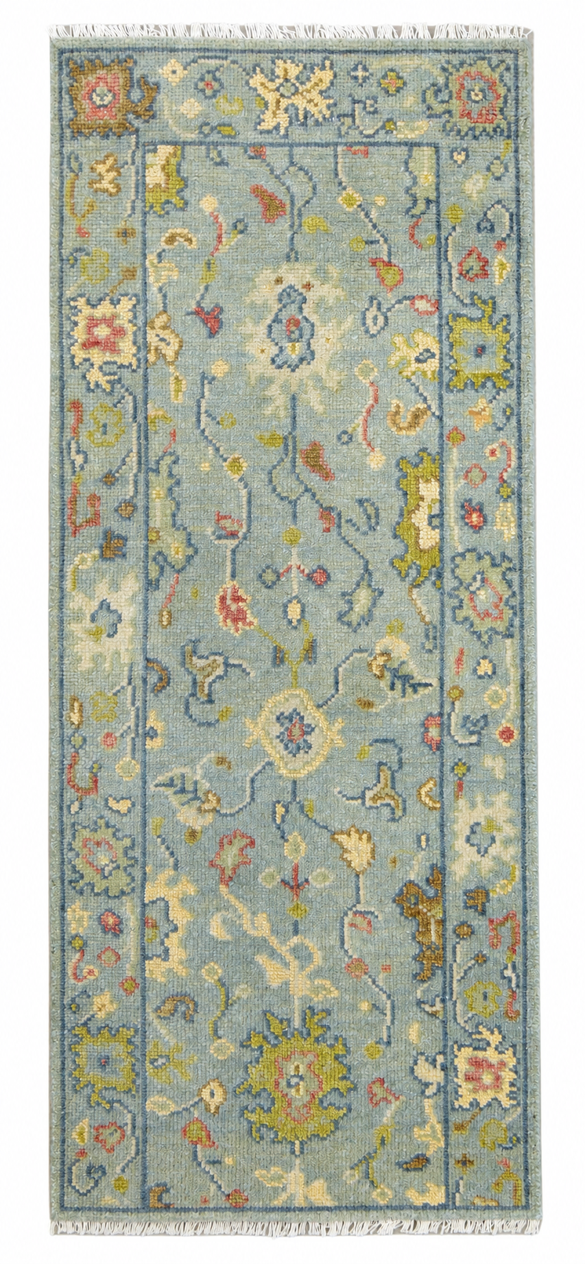 Jude Oushak Hand Knotted Blue Wool Rug Handmade Persian Oriental Carpet 8808750121109