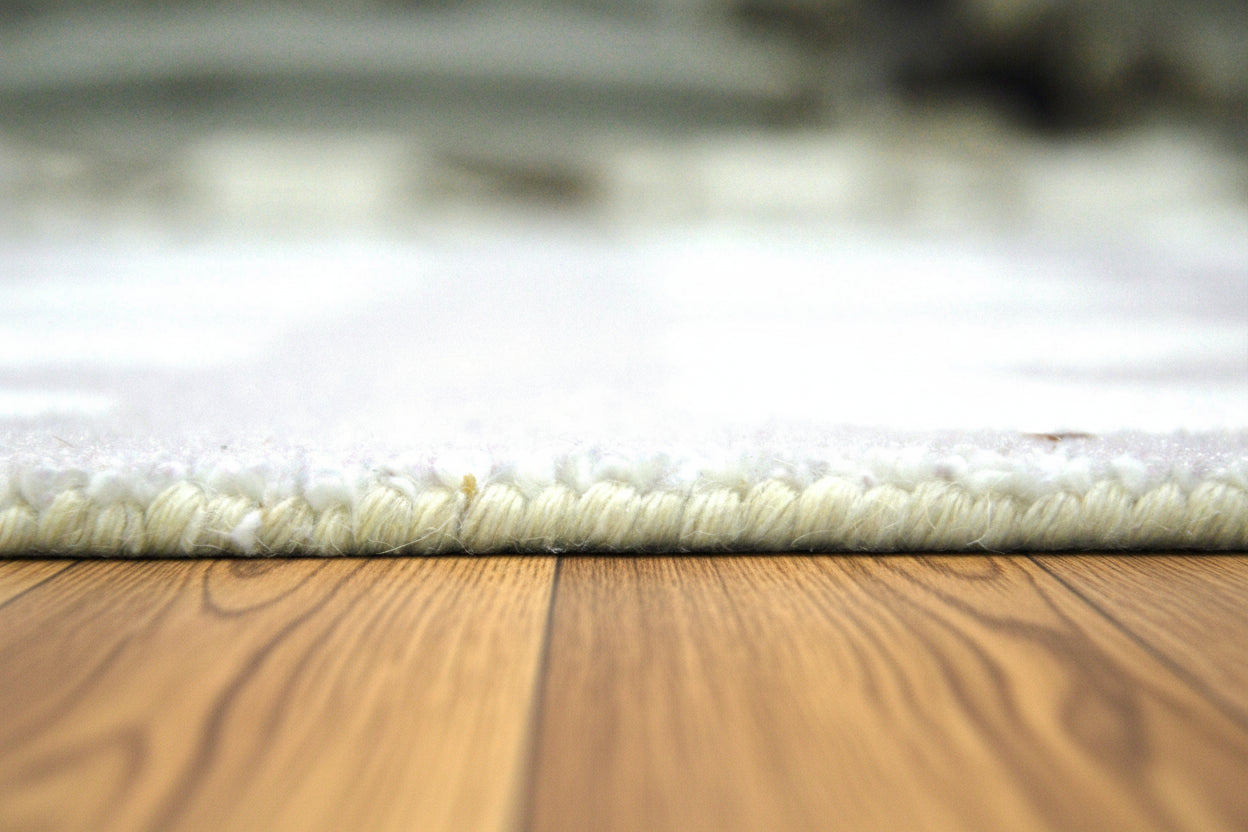 Juni Polka Dot Lavender Gray Handmade Kids Nursery Plush Soft Rug 9013016264853