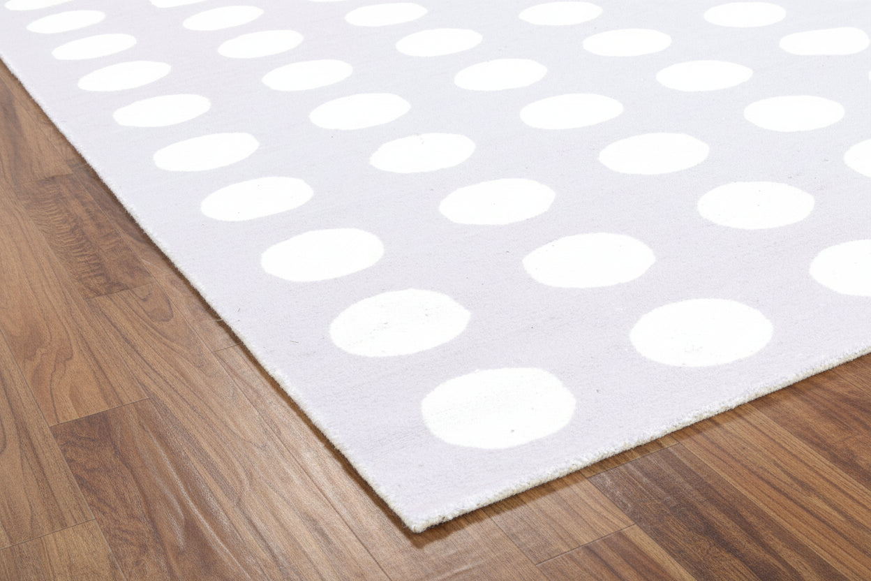 Juni Polka Dot Lavender Gray Handmade Kids Nursery Plush Soft Rug 9013016264853