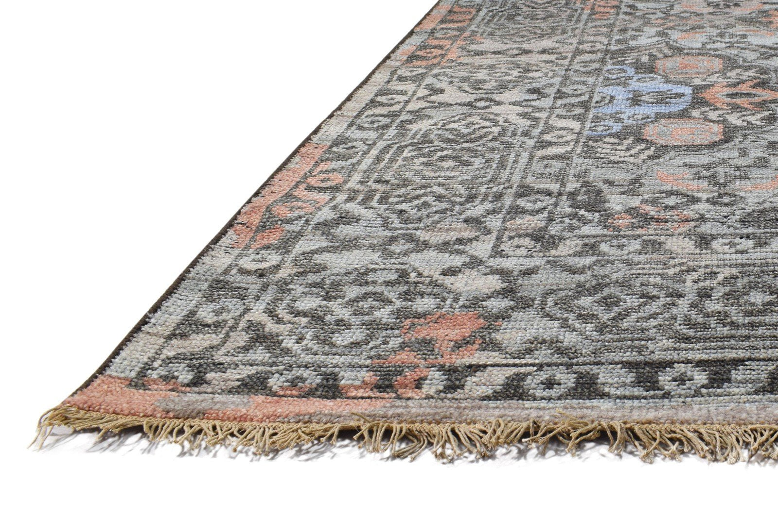 Juno Hand-Knotted Brown Colorful Modern Multicolor Floral Wool Persian Rug 8881746378901