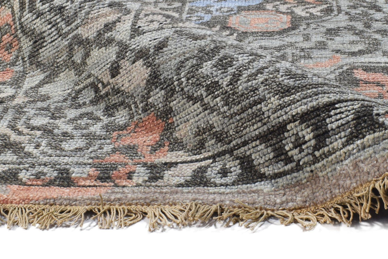 Juno Hand-Knotted Brown Colorful Modern Multicolor Floral Wool Persian Rug 8881746378901