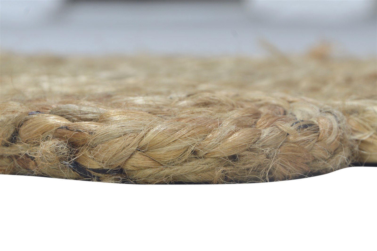 Jute Beige Rug 2' X 2' Modern Hand Woven Scandinavian Circles Small Round 7864133288085