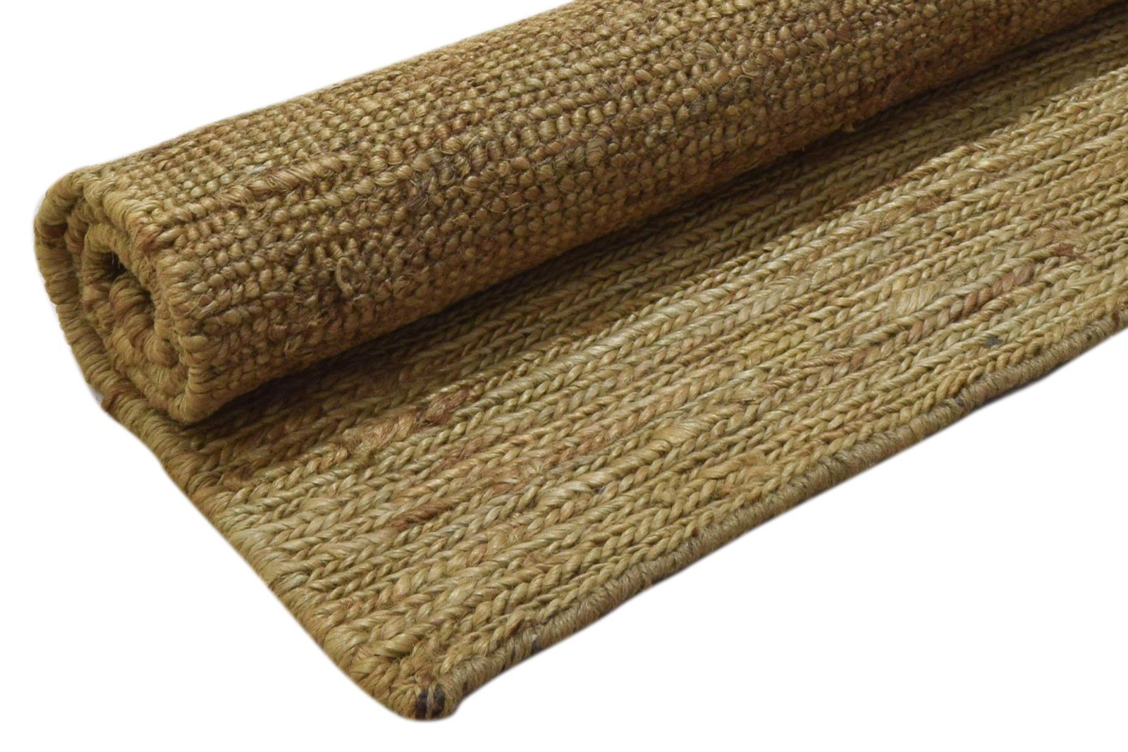 Jute Beige Rug 2' X 3' Modern Hand Knotted Scandinavian Solid Small Carpet 7860702675093