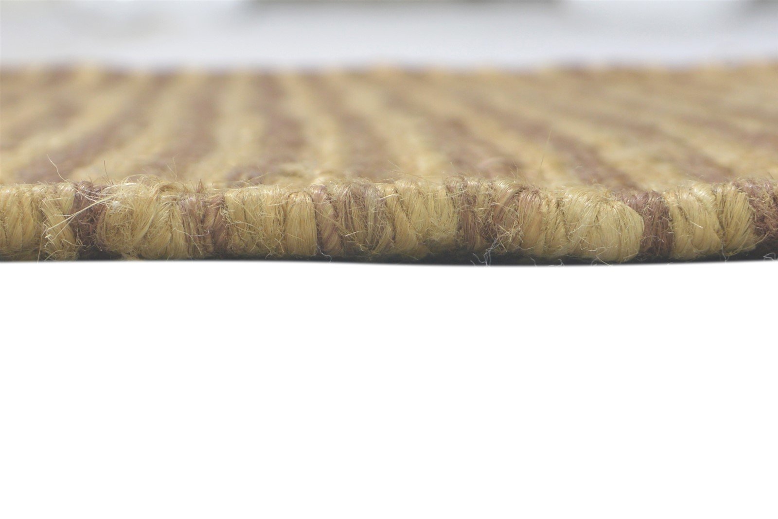 Jute Beige Rug 2' X 3' Modern Hand Knotted Scandinavian Striped Small Carpet 7860702576789